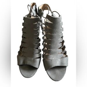 Silver block heel gladiator sandals Vince Camuto